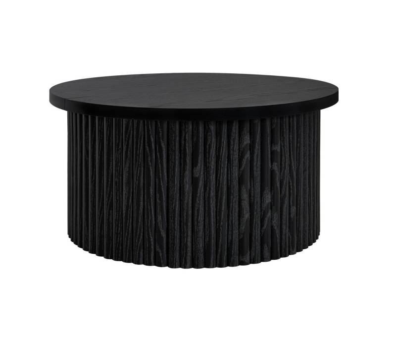 Sytifro Couchtisch Ein runder Beistelltisch mit schwarzen Wellenmuster-Elementen (Geteiltem Tischplatten-Design und Integrierter Aufbewahrungsfunktion. Geeignet für Wohnzimmer, Schlafzimmer, Arbeitszimmer und Büro) von Sytifro