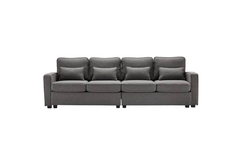 Sytifro Sofa Modernes 4-Sitzer-Sofa aus Leinenstoff, Viersitzer-Sofa mit Armlehnentaschen und 4 Kissen, Sofa im einfachen Stil, geeignet für Wohnzimmer, Wohnung, Büro, 3 Farboptionen für Sofas von Sytifro