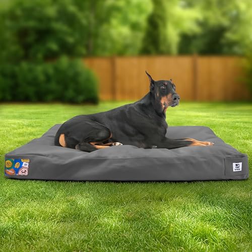 Sytopia Hundebett aus Segeltuch, 106,7 cm, waschbar und wasserdicht, mit kaufestem, abnehmbarem Bezug, ideal für extra große Hunde für drinnen, draußen, Kiste oder Terrasse, Dunkelgrau Sytopia Hundebett aus Segeltuch, 106,7 cm, waschbar und wasserdicht, mit kaufestem, abnehmbarem Bezug, ideal für extra große Hunde für drinnen, draußen, Kiste oder Terrasse, Dunkelgrau von Sytopia