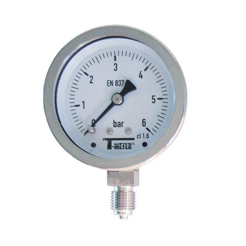 Syveco 1616009 Serie 1616 Alles Rostfreier Stahl Druckanzeige, Trocken, Radial, 1/4" BSP, 63 Durchmesser, 0/40 Bar Syveco 1616009 Serie 1616 Alles Rostfreier Stahl Druckanzeige, Trocken, Radial, 1/4" BSP, 63 Durchmesser, 0/40 Bar von Syveco