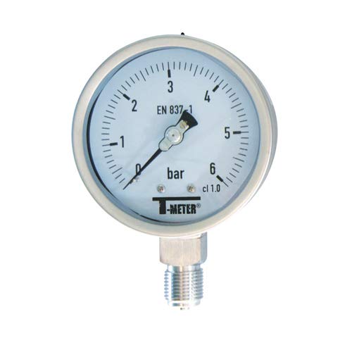 Syveco 1617004 Serie 1617 Alles Rostfreier Stahl Druckanzeige, Trocken, Radial, 1/2" BSP, 100 Durchmesser, 0/4 Bar Syveco 1617004 Serie 1617 Alles Rostfreier Stahl Druckanzeige, Trocken, Radial, 1/2" BSP, 100 Durchmesser, 0/4 Bar von Syveco