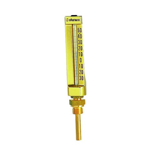Syveco 1671002 Serie 1671 Industrielles Vertikales Thermometer, Gerade, 200 mm Höhe, 63 mm Kolben von Syveco