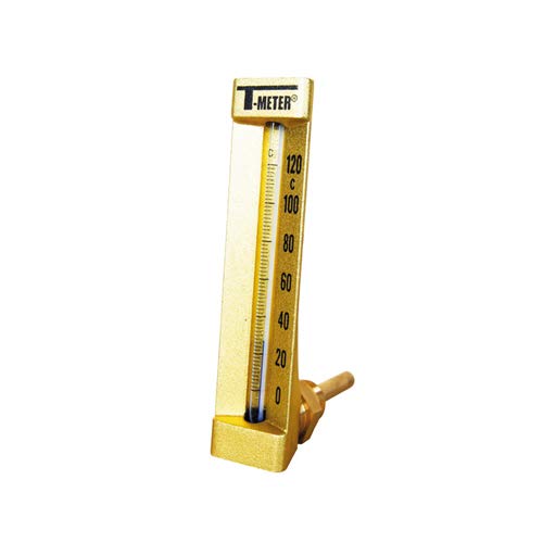 Syveco 1676004 Serie 1676 Industrielles Vertikales Thermometer, Halterung, 200 mm Höhe, 63 mm Kolben von Syveco