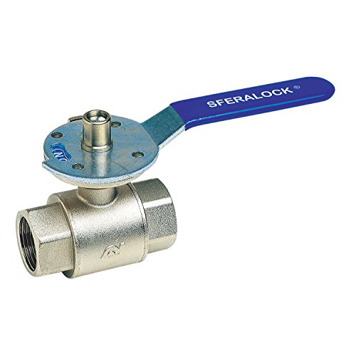 Syveco 556002 Serie 556 Sferalock Messing Kugelhahn, PN40, Blauer Flacher Stahlgriff, 1/4" FBSP x 1/4" FBSP von Sferaco