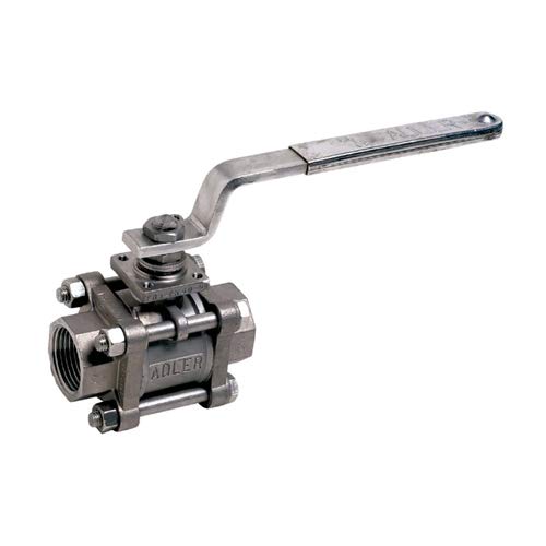 Syveco 713008 Serie 713 Kugelhahn, 3 Stücke, PN100, ISO-Platte, Brandschutz, Adler, Stahlgriff, 1" 1/2 BSP von Syveco