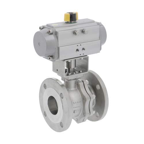 Syveco 753020 Serie 753 Kugelhahn, Geteilter Körper PN16/40 Edelstahlflansche, ISO-Platte, Brandschutz, PTFE Sitze, Gusseisengriff, ICP Reichweite, M20 PN40 von Syveco