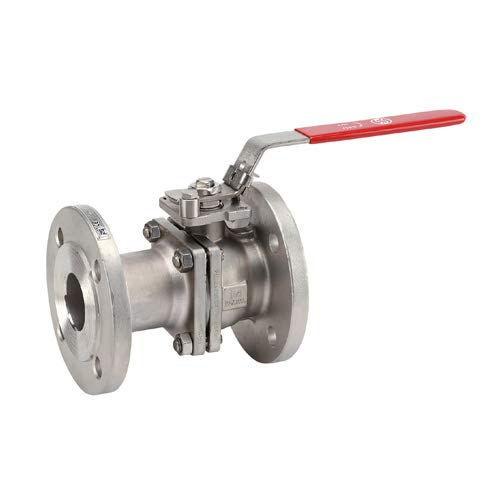 Syveco 763015 Serie 763 Kugelhahn, Teilt Körper Edelstahl PN16/40 Flansche, ISO-Platte, PTFE + Glassitze, Brandschutz, ATEX, Edelstahlgriff, Leistungsbereich, M15 PN40 von Syveco