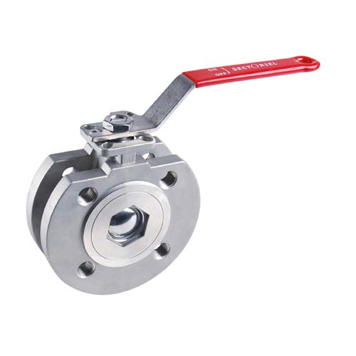 Syveco 771050 Serie 771 Kugelhahn, Schmales Modell, Rostfreier Stahl PN16 Zwischen Flanschen, Roter Edelstahlgriff, M50 PN16 Syveco 771050 Serie 771 Kugelhahn, Schmales Modell, Rostfreier Stahl PN16 Zwischen Flanschen, Roter Edelstahlgriff, M50 PN16 von Syveco