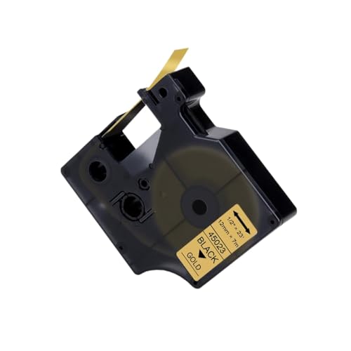 12 mm schwarz auf weißes Etikettband 45013 kompatibel mit LabelManager 160 280 Colorpop -Etikett -Maker Pass(Black on Gold) von Sywchrf