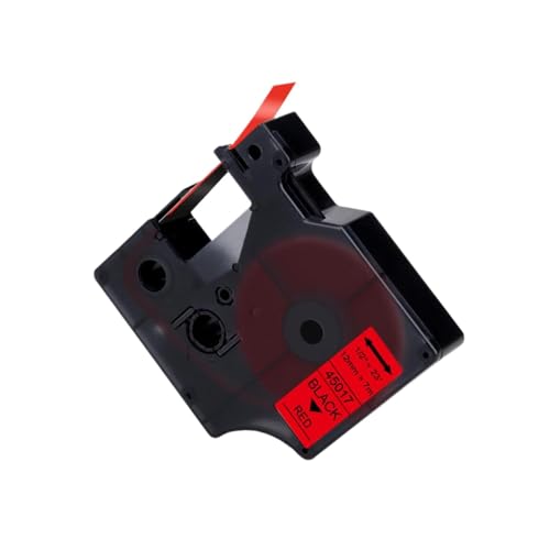 12 mm schwarz auf weißes Etikettband 45013 kompatibel mit LabelManager 160 280 Colorpop -Etikett -Maker Pass(Black on Red) von Sywchrf