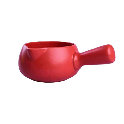 Sywlwxkq Suppenschüsseln mit Griff Keramik Eierbrei Hafermilch Milch Instant Nudeln Kinder Baby einfarbig-rot-700ML von ZHTY