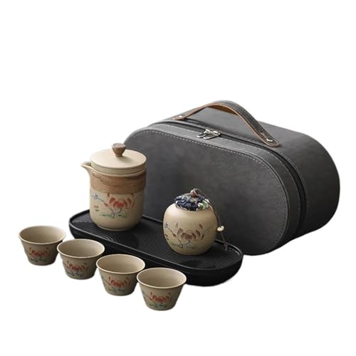 Lotus-geprägtes Reise-Teeset: Porzellankanne & 3 Tassen mit Etui – ideal für Büro oder unterwegs – exquisites Tee-Geschenk im chinesischen Stil Lotus-geprägtes Reise-Teeset: Porzellankanne & 3 Tassen mit Etui – ideal für Büro oder unterwegs – exquisites Tee-Geschenk im chinesischen Stil von Syzplnwy