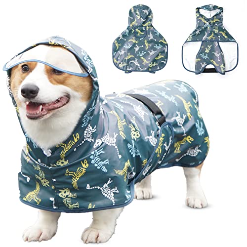 Syzplnwy Hunde-Regenmantel mit transparenter Kapuze – wasserdichte Hunde-Regenjacke für kleine/mittelgroße/große Hunde, verstellbarer Bauchgurt, winddichtes Design, leichte und einfach anzubringende Syzplnwy Hunde-Regenmantel mit transparenter Kapuze – wasserdichte Hunde-Regenjacke für kleine/mittelgroße/große Hunde, verstellbarer Bauchgurt, winddichtes Design, leichte und einfach anzubringende von Syzplnwy