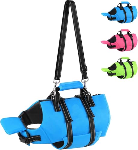 Syzplnwy Hundeschwimmweste mit Reißverschluss – verstellbare Schwimmweste mit hohem Auftrieb für kleine, mittelgroße Hunde, reflektierende Schwimmweste für Schwimmen, Bootfahren und Wasserabenteuer von Syzplnwy