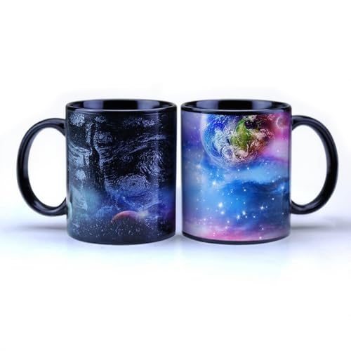 Syzplnwy Magic Galaxy Tasse, Sternennacht, Farbwechsel-Tasse, wärmeaktiviertes Weltraum-Design, Geschenk, 330 ml von Syzplnwy