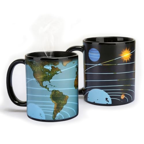 Syzplnwy Magische Tasse mit Sonnensystem, Erde, pädagogischer Farbwechsel, wärmeaktiviertes Weltkarten-Design, Geschenk, 330 ml Syzplnwy Magische Tasse mit Sonnensystem, Erde, pädagogischer Farbwechsel, wärmeaktiviertes Weltkarten-Design, Geschenk, 330 ml von Syzplnwy