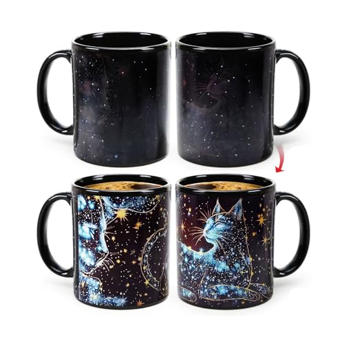 Syzplnwy Magische farbwechselnde Katzentasse, wärmeaktivierte Keramiktasse mit 5 Kätzchen-Designs, Geschenk 350 ml Syzplnwy Magische farbwechselnde Katzentasse, wärmeaktivierte Keramiktasse mit 5 Kätzchen-Designs, Geschenk 350 ml von Syzplnwy