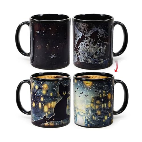 Syzplnwy Magische farbwechselnde Katzentasse, wärmeaktivierte Keramiktasse mit 5 Kätzchen-Designs, Geschenk 350 ml Syzplnwy Magische farbwechselnde Katzentasse, wärmeaktivierte Keramiktasse mit 5 Kätzchen-Designs, Geschenk 350 ml von Syzplnwy