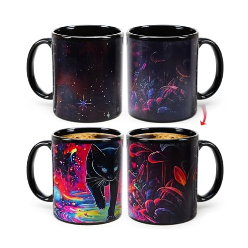 Syzplnwy Magische farbwechselnde Katzentasse, wärmeaktivierte Keramiktasse mit 5 Kätzchen-Designs, Geschenk 350 ml Syzplnwy Magische farbwechselnde Katzentasse, wärmeaktivierte Keramiktasse mit 5 Kätzchen-Designs, Geschenk 350 ml von Syzplnwy