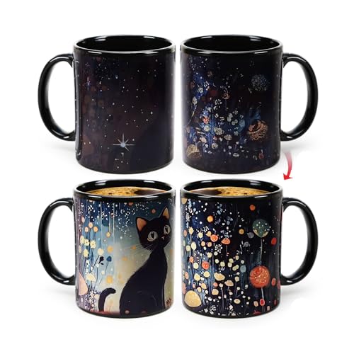 Syzplnwy Magische farbwechselnde Katzentasse, wärmeaktivierte Keramiktasse mit 5 Kätzchen-Designs, Geschenk 350 ml Syzplnwy Magische farbwechselnde Katzentasse, wärmeaktivierte Keramiktasse mit 5 Kätzchen-Designs, Geschenk 350 ml von Syzplnwy