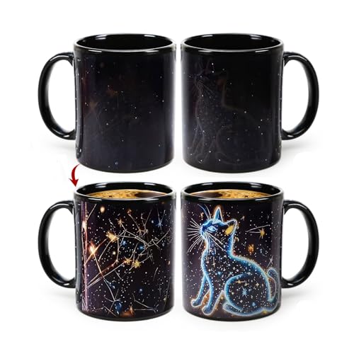 Syzplnwy Magische farbwechselnde Katzentasse, wärmeaktivierte Keramiktasse mit 5 Kätzchen-Designs, Geschenk 350 ml Syzplnwy Magische farbwechselnde Katzentasse, wärmeaktivierte Keramiktasse mit 5 Kätzchen-Designs, Geschenk 350 ml von Syzplnwy