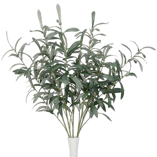 SzJias Künstliche Olivenzweige, künstliche Olivenzweige für Vasen, künstliche Olivenbaumzweige, Stiele für Vase (5 Zweige, je 72,9 cm) (5) von SzJias