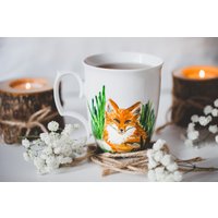 Handbemalte Fuchs Tasse Keramik Kaffeetasse, Natur Inspirierte Kunst von SzafranMugs
