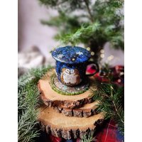 Handbemaltes Eulen Weihnachtstassen Set Teesieb, Resin Untersetzer Handbemaltes Eulen Weihnachtstassen Set Teesieb, Resin Untersetzer von SzafranMugs