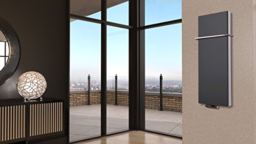 BADHEIZKÖRPER Design Mirror Steel 5 120x47cm 1458 W anthrazit +1 Halter 15mm SZAGATO Handtuchwärmer Handtuchtrockner Handtuchhalter Paneelheizkörper vertikal Mittelanschluß Flachheizkörper von Szagato
