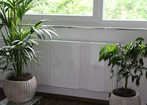 Heizkörperverkleidung 60 x 20 cm Design: Raute, weiß (1 Stück) Marke: Szagato (Heizkörper-abdeckung für Heizkörper/Heizung Heizungs-verkleidung Heizkörper-verkleidung Heizungs-abdeckung) von Szagato