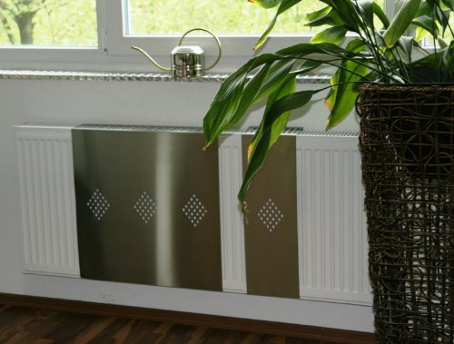 Heizkörperverkleidung 60 x 20 cm Design: Raute Edelstahl (1 Stück) Marke: Szagato (Heizkörper-abdeckung für Heizkörper/Heizung Heizungs-verkleidung Heizkörper-verkleidung Heizungs-abdeckung) von Szagato