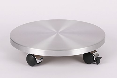 Möbelroller/Pflanzenroller (Profi) Ø 30 cm, ALU, 120kg, Chromrollen + Bremse, Marke: Szagato, Made in Germany (Design-Pflanzenroller Transportroller Rollbrett) von Szagato
