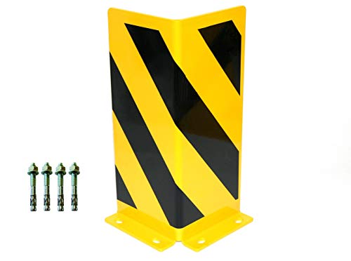 Rammschutz 400x165x165x6 mm gerade inkl. 4 Einschlagdübel M12 x 110 mm, Marke: Szagato (Anfahrschutz Regalschutz Rammschutzecke Made in Germany) von Szagato
