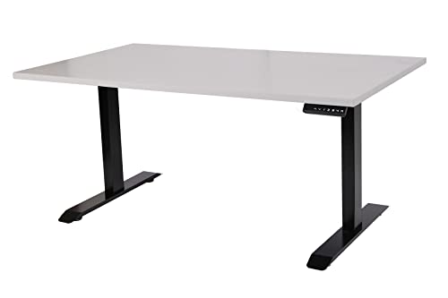 Szagato Schreibtisch stufenlos elektrisch höhenverstellbar BxTxH: 180x80x(64,5-129,5) cm schwarz, mit Memory-Funktion inkl. Tischplatte Stärke 2,5 cm (Stischgestell, Steh-Sitz Tisch) von Szagato