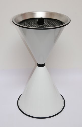 Standaschenbecher Diabola 71x40 cm + 25 kg Quarzsand weiss Marke Szagato Made in Germany (Industrie Standaschenbecher modern Design Aschenbecher groß stehend aus Metall für innen und außen) von Szagato