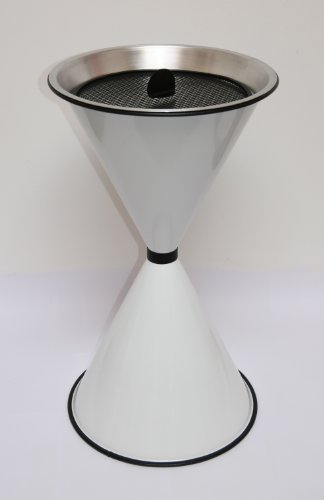 Standaschenbecher Diabola 71x40 cm weiß Marke Szagato Made in Germany (Industrie Standaschenbecher modern Design Aschenbecher groß stehend aus Metall für innen und außen wetterfest windfest) von Szagato