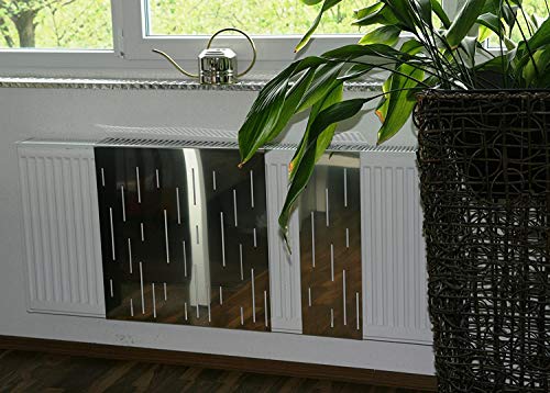 Szagato Heizkörperverkleidung 60 x 60 cm Design Rain, Edelstahl glänzend (1 Stück) Marke (Heizkörper-Abdeckung für Heizkörper/Heizungs-verkleidung Heizkörper-verkleidung Heizungs-Abdeckung) von Szagato