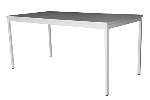 Szagato Schreibtisch (Stahl) LxB: 160x80 cm, lichtgrau, Marke (Arbeitstisch, Bürotisch, Druckertisch Büro-Möbel Arbeitszimmer Computertisch großer Schreibtisch Home-Office Büro-Schreibtisch) von Szagato