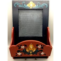 Holz Wandtasche Im Rosemaling Stil Dekoration von Szepek