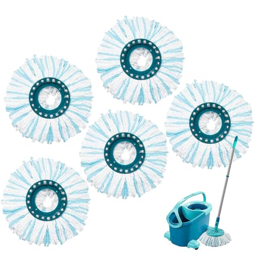5er Pack Ersatz-Wischbezüge für Leifheit Clean Twist Disc Mop Ergo/Clean Twist Disc Mop - 2-Faser-System für alle Bodenarten von Szfanyangxuan