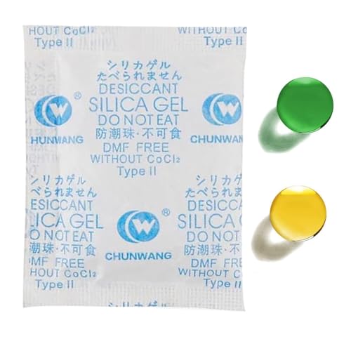 Silica Gel Beutel 50g x 20 Stück (mit Farbindikator) – Lebensmittelecht, wiederverwendbar & effektiv gegen Feuchtigkeit – Ideal für Lebensmittel, Elektronik, Schuhschrank & mehr von Szfanyangxuan
