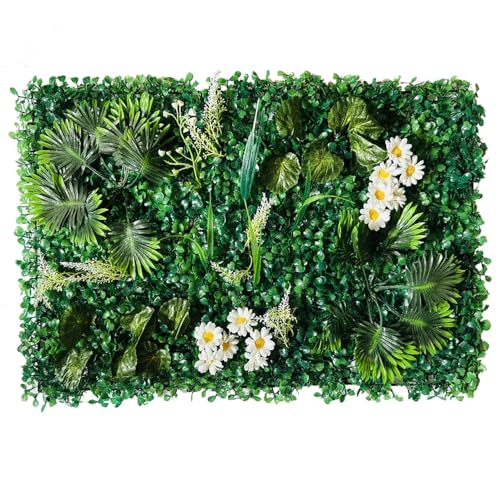 Szfanyangxuan Künstliche Hecke Sichtschutz für Garten - 4er Set mit Bindedraht als dekorative Pflanzenwand für Terrasse, Balkon und Hochzeitsdekoration von Szfanyangxuan