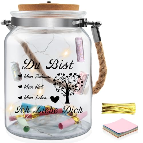 Szhhrxi LED Flaschenlicht Hochzeitsgeschenk mit Gravur Ich liebe Dich, Romantisches Geschenk für Brautpaare, Silberhochzeit, Jahrestag oder Frischverheiratete (QS) von Szhhrxi