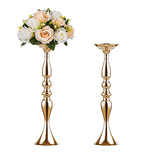 Sziqiqi 2Pcs 50 cm Höhe Metall Kerzenhalter Kerze ständer Hochzeit Mittelpunkt Event Road führen Flower Rack, Gold-50cm von Sziqiqi