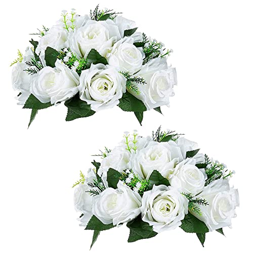 Sziqiqi 2-er Set Rosenbälle, Simulation Rosen, Blumenkugeln mit Sockel, Hochzeit Party Blumenständer Rosen, 2 Stück von Sziqiqi