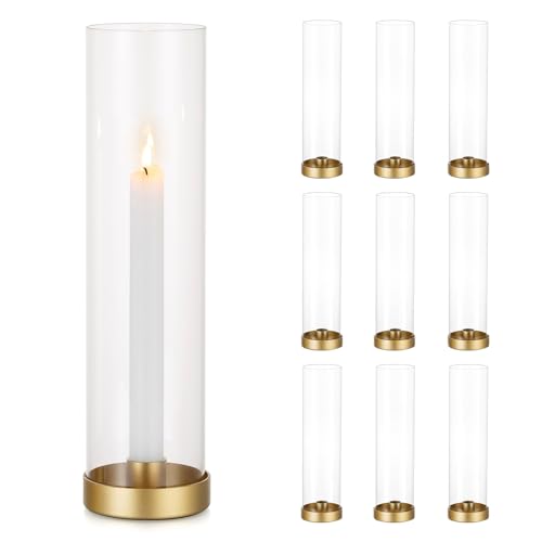 Sziqiqi 10 Stück Kerzenständer Stabkerzenhalter Gold mit Glas für Hochzeitstisch Deko 30cm - Modern Kerzenhalter mit Glas Dekorative kerzenleuchter für Kamin Mantel Wohnzimmer Tischdeko Sziqiqi 10 Stück Kerzenständer Stabkerzenhalter Gold mit Glas für Hochzeitstisch Deko 30cm - Modern Kerzenhalter mit Glas Dekorative kerzenleuchter für Kamin Mantel Wohnzimmer Tischdeko von Sziqiqi