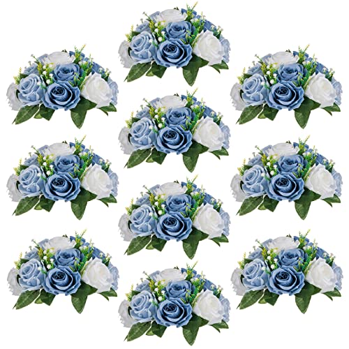 Sziqiqi Blaue Blumen Künstlich für Dekoration Seide Küssen Kugeln für Hochzeit Künstliche Blume Ball Center Stücke Dekoration für Tisch Floral Arrangement von Sziqiqi