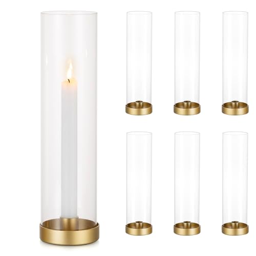 Sziqiqi Kerzenhalter Gold Kerzenständer Metall für Hochzeitstisch Mittelstücke - 30cm Hoch Kerzenständer 6er Set Windlicht Kerzenhalter Stabkerze mit Glas für Esszimmer Kaffee Tischdekoration Sziqiqi Kerzenhalter Gold Kerzenständer Metall für Hochzeitstisch Mittelstücke - 30cm Hoch Kerzenständer 6er Set Windlicht Kerzenhalter Stabkerze mit Glas für Esszimmer Kaffee Tischdekoration von Sziqiqi