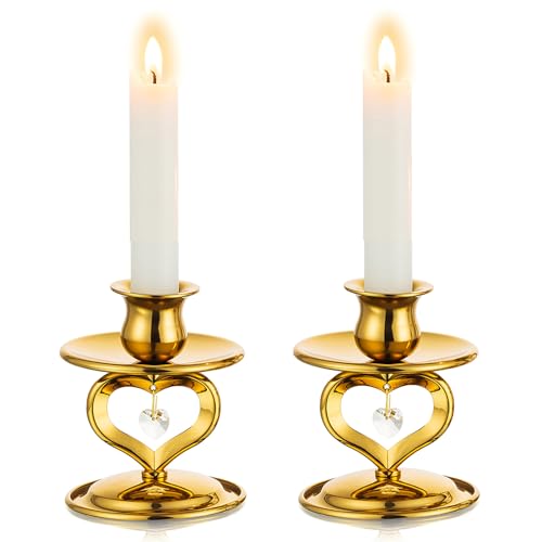 Sziqiqi Kerzenständer Metall für Hochzeit - Gold Kerzenhalter Dekorative Stabkerzenhalter Kerzenleuchter für Stabkerzen für Wohnzimmer Deko Modern von Sziqiqi