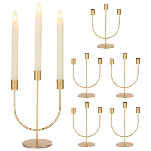 Sziqiqi Kerzenständer Stabkerzenhalter Gold für Hochzeitstisch Deko, Modern Kerzenhalter Dekorative kerzenleuchter für Kamin Mantel Wohnzimmer Tischdeko von Sziqiqi